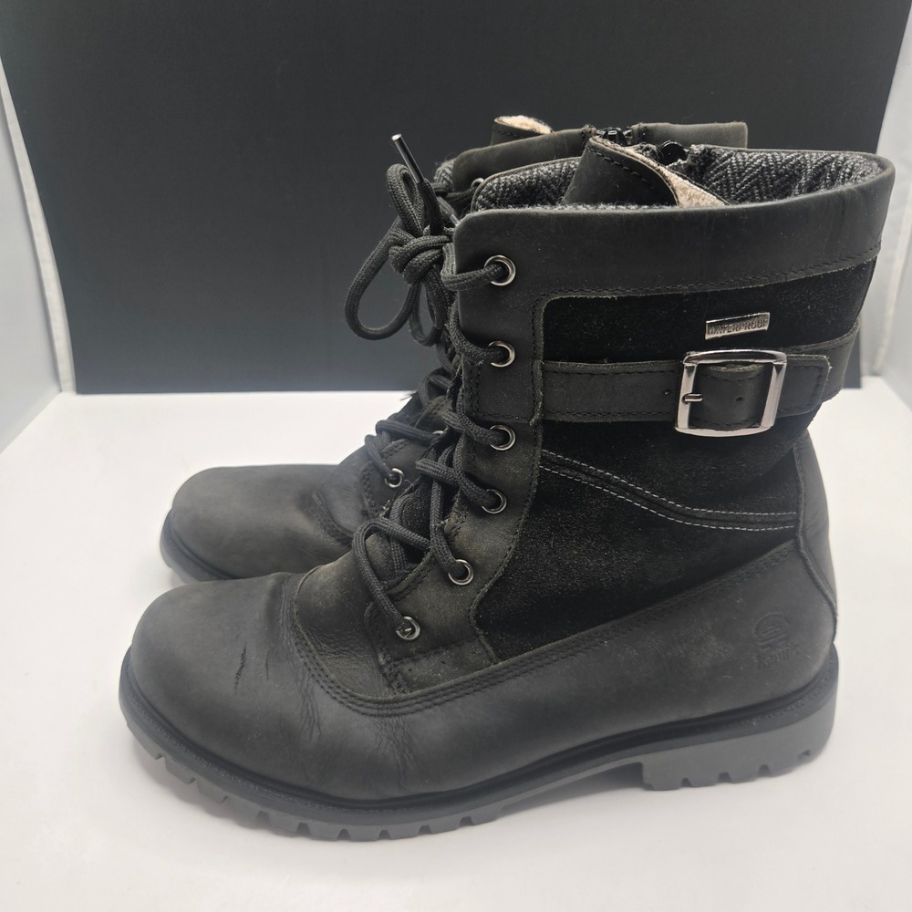 Kamik Rogue Mid Winter Boots Size 10 Black Waterproof Insulated Leather Suede